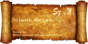 Szimeth Mariann névjegykártya