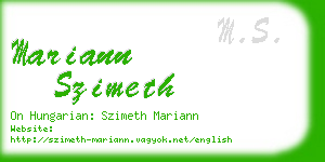 mariann szimeth business card
